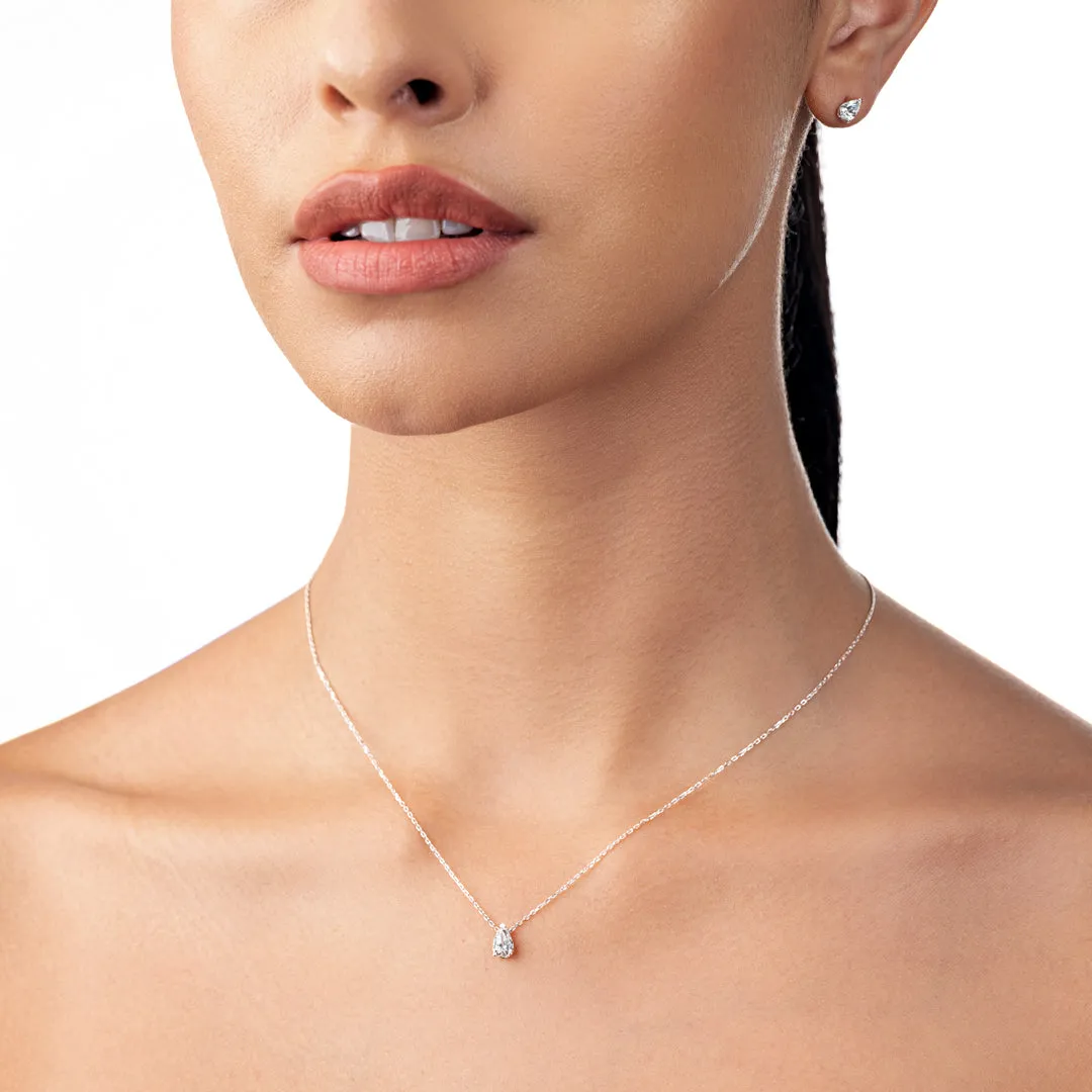 0.5ct Pear Diamond Pendant White Gold
