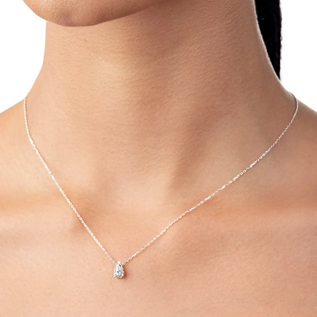 0.5ct Pear Diamond Pendant White Gold