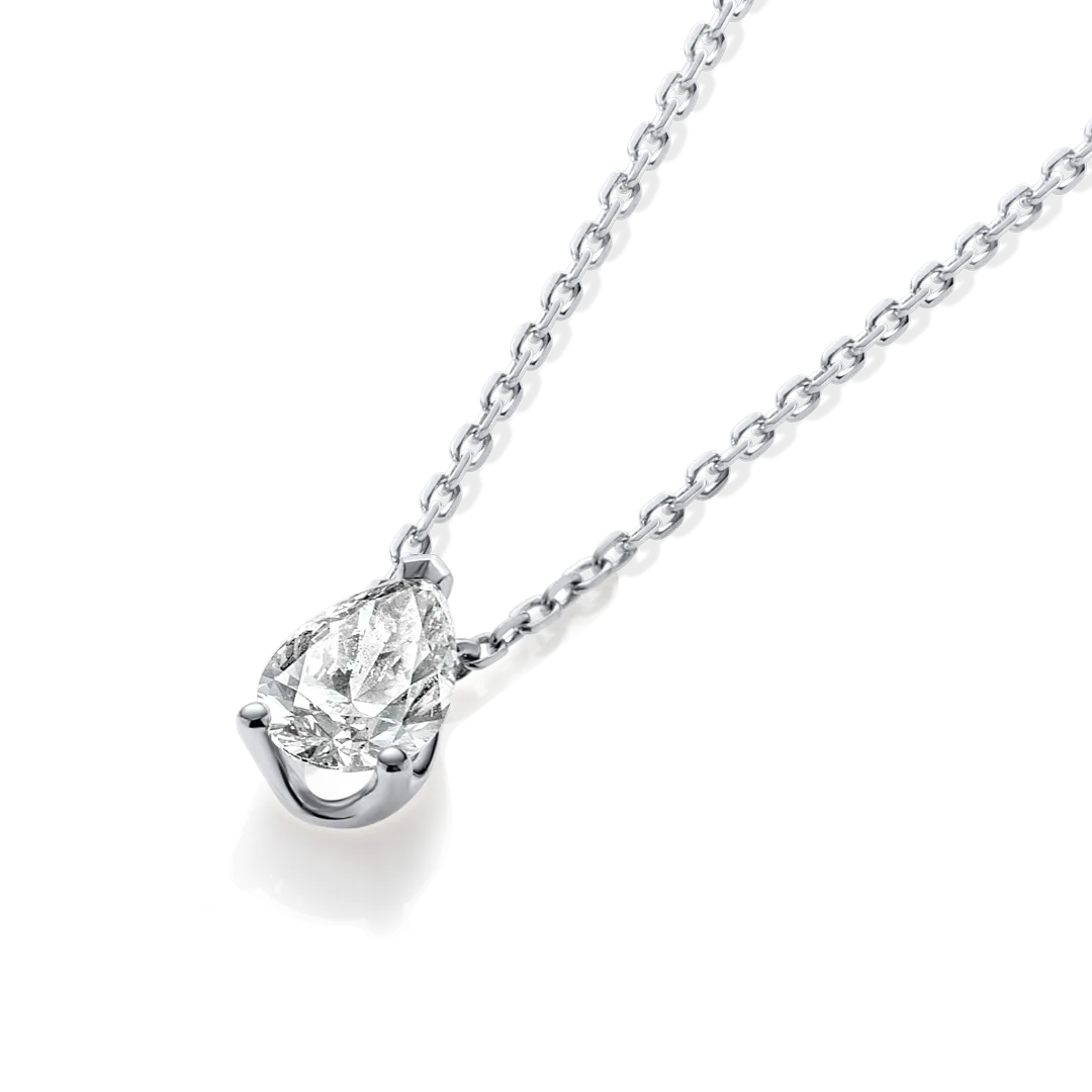0.5ct Pear Diamond Pendant White Gold