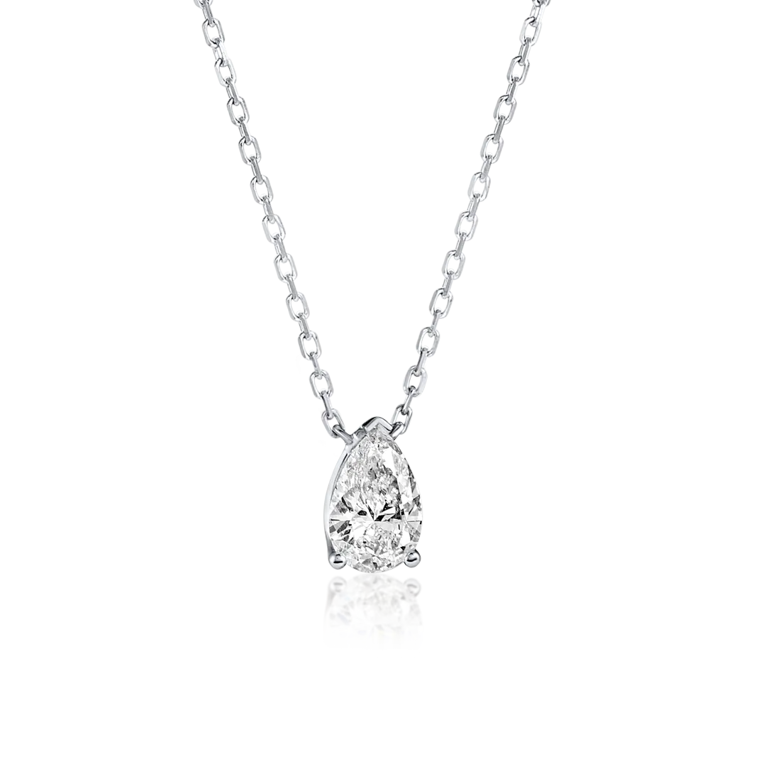 0.5ct Pear Diamond Pendant White Gold