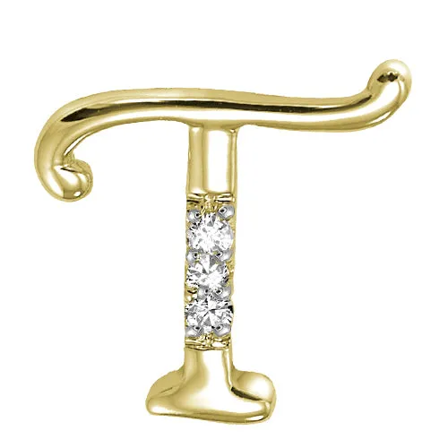 10k Gold Diamond Script Initial Necklace