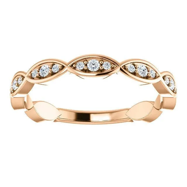 14K Rose Gold Environmentally-Friendly Moissanite Infinity-Inspired Anniversary Band