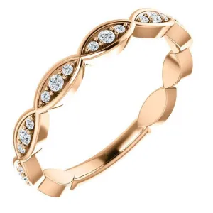 14K Rose Gold Environmentally-Friendly Moissanite Infinity-Inspired Anniversary Band