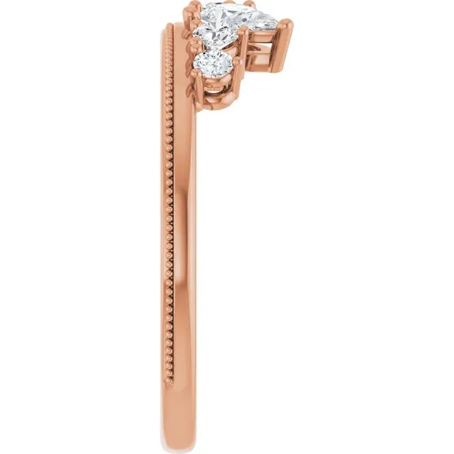 14K Yellow 3/8 CTW Natural Diamond Stackable Ring