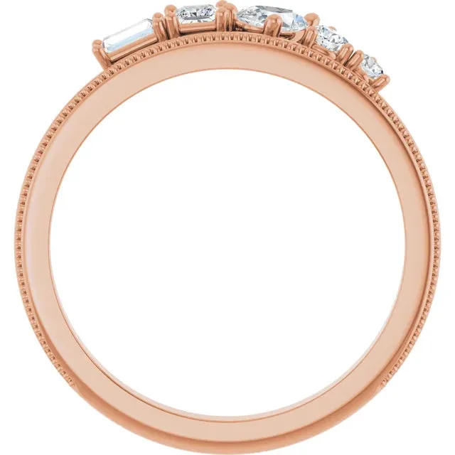 14K Yellow 3/8 CTW Natural Diamond Stackable Ring