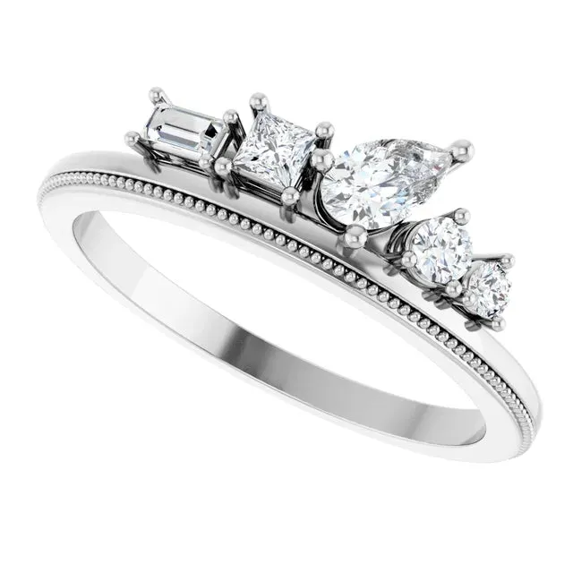 14K Yellow 3/8 CTW Natural Diamond Stackable Ring