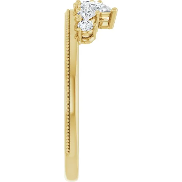 14K Yellow 3/8 CTW Natural Diamond Stackable Ring