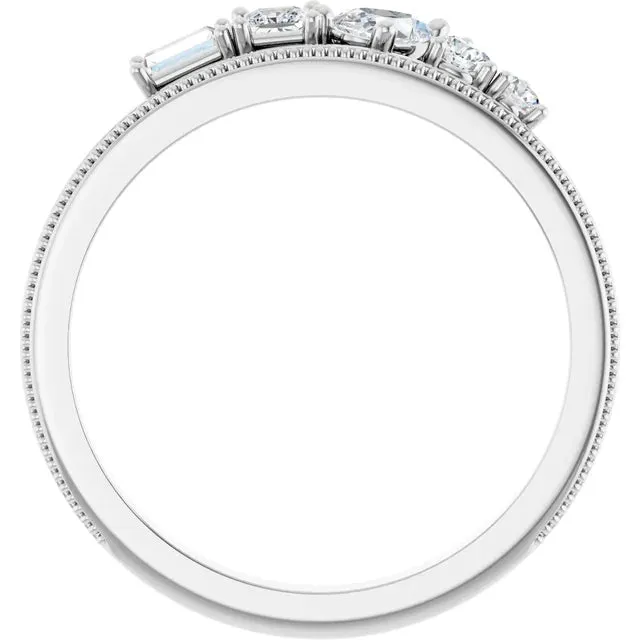 14K Yellow 3/8 CTW Natural Diamond Stackable Ring