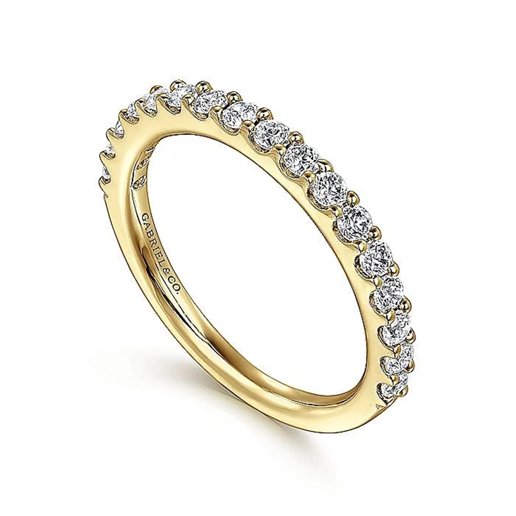 14K Yellow Gold Half Anniversary Natural Diamonds Band