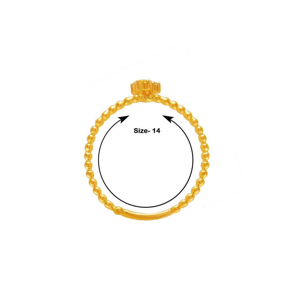 14KT (585) Yellow Gold And Diamond Ring For Women