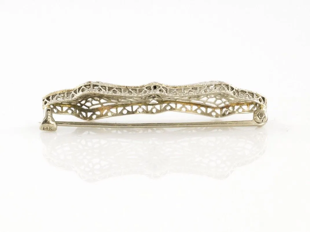 14KT Pierced Solid White Gold Brooch Lapel Pin