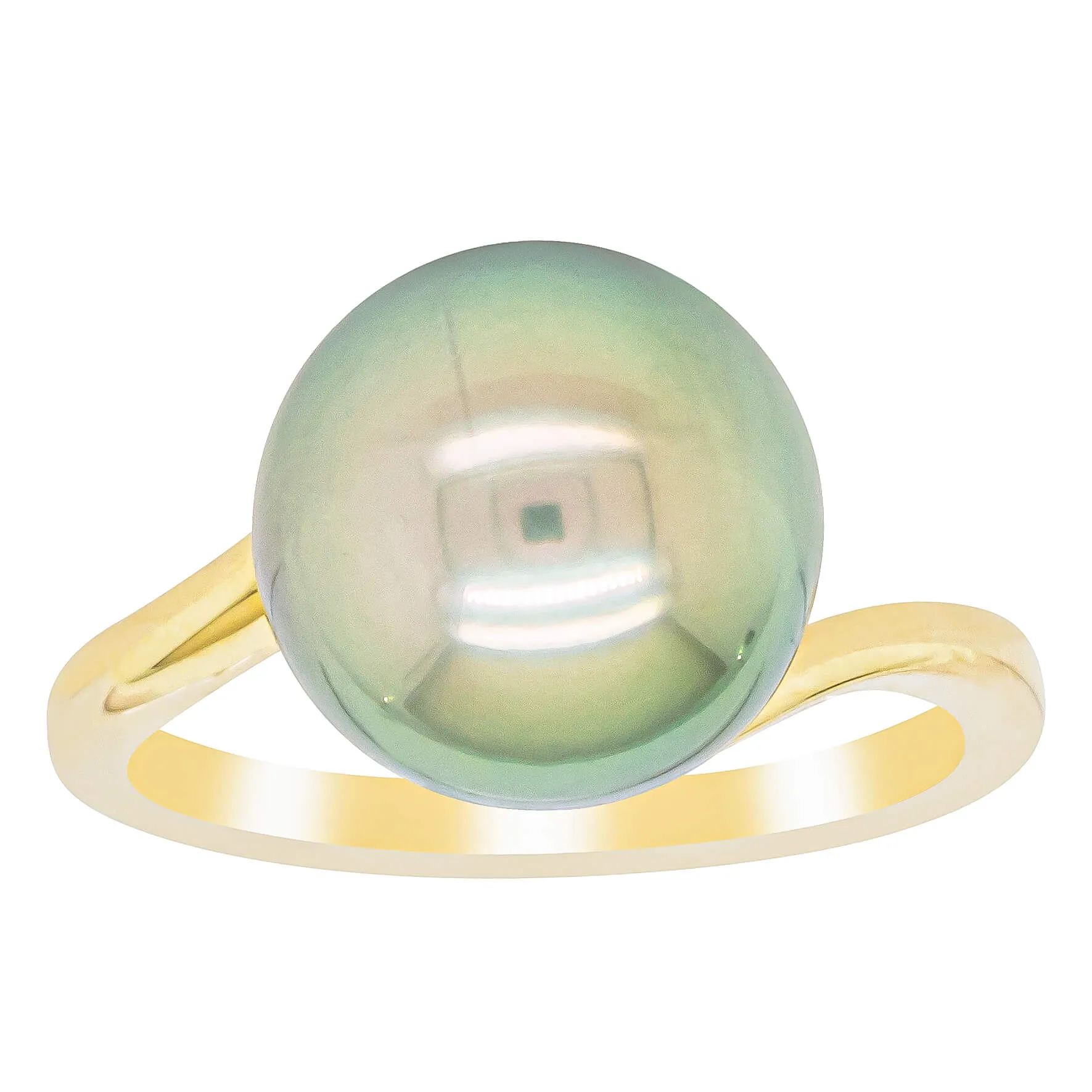 18ct Yellow Gold 11mm Tahitian Black Pearl Ring