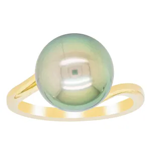 18ct Yellow Gold 11mm Tahitian Black Pearl Ring