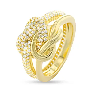 18k yellow gold ring assembled with zirconium oxide