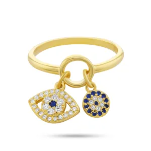18k yellow gold ring assembled with zirconium oxide