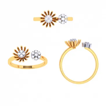 22k Elegant Gold Ring With Floral Design From Goldlites Collection