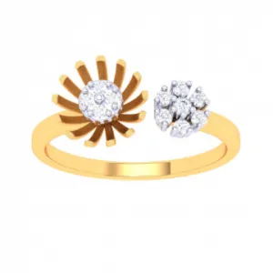22k Elegant Gold Ring With Floral Design From Goldlites Collection
