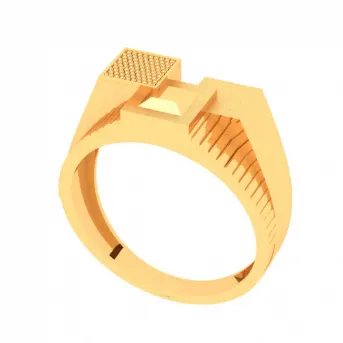 22k Male Gold Ring With Three Square Motif From Mugdhaa Collection