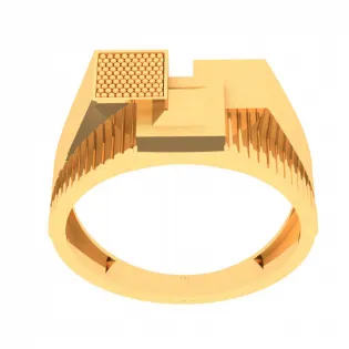 22k Male Gold Ring With Three Square Motif From Mugdhaa Collection
