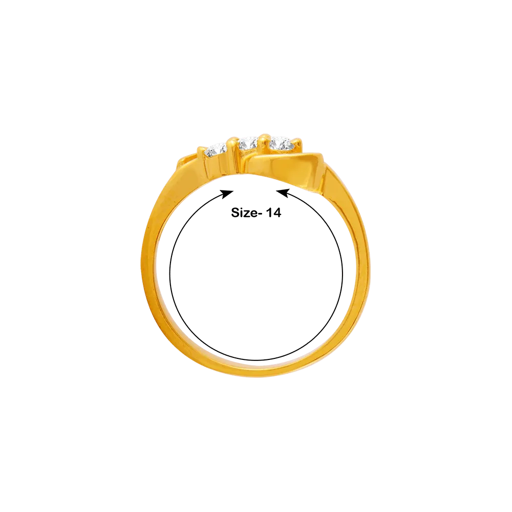 22KT Yellow Gold And American Diamond Ring For Women