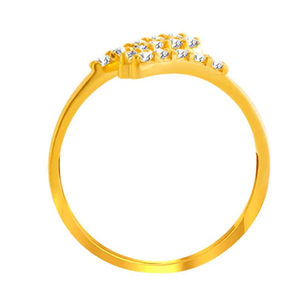 22KT Yellow Gold And American Diamond Ring For Women
