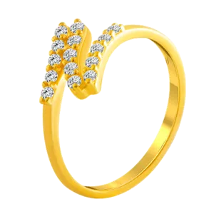 22KT Yellow Gold And American Diamond Ring For Women