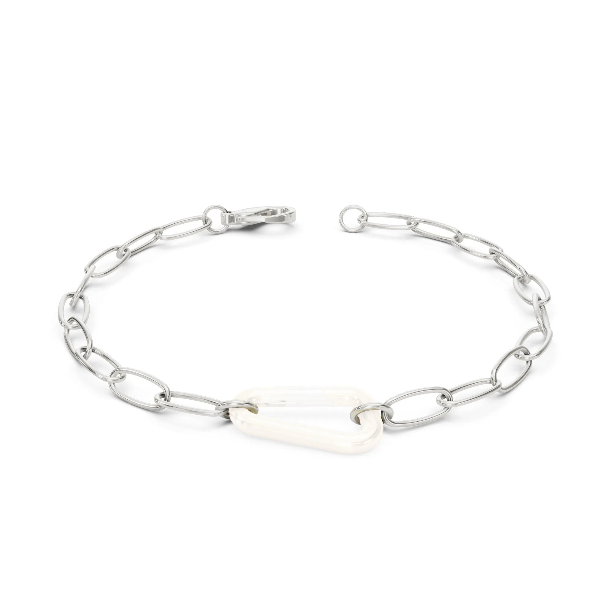 2.9mm Silver Link Chain Hinge Bracelet