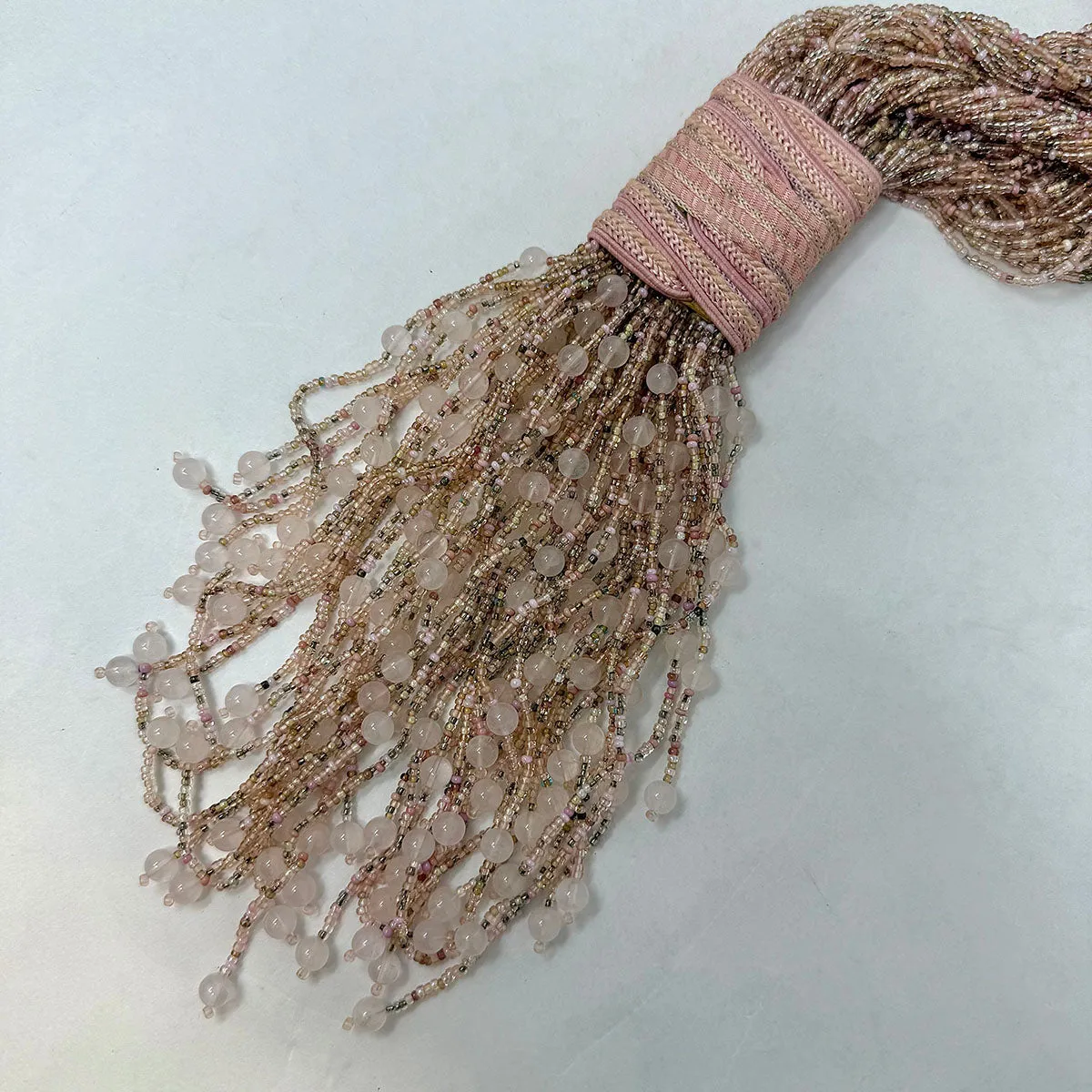 3 Strand Twisted Fringe Bead Necklace