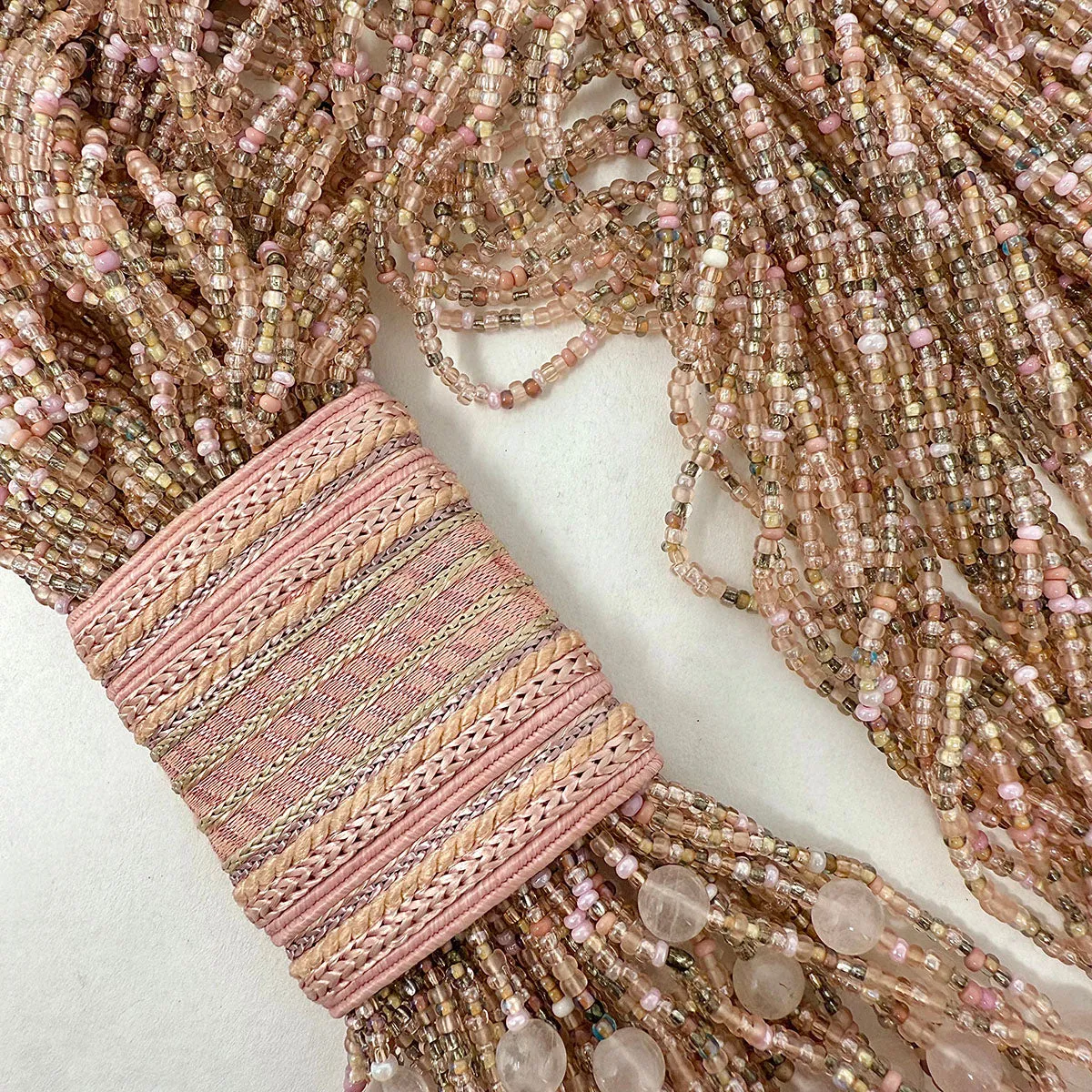 3 Strand Twisted Fringe Bead Necklace