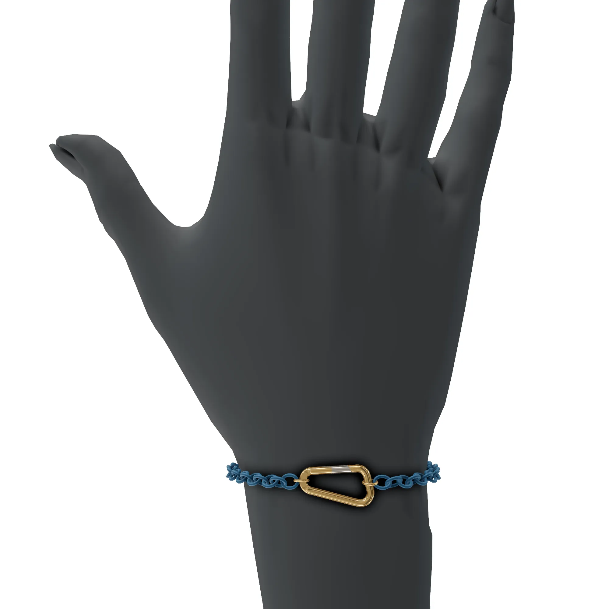 3.8mm Stainless Steel Aqua Blue Chain Hinge Bracelet