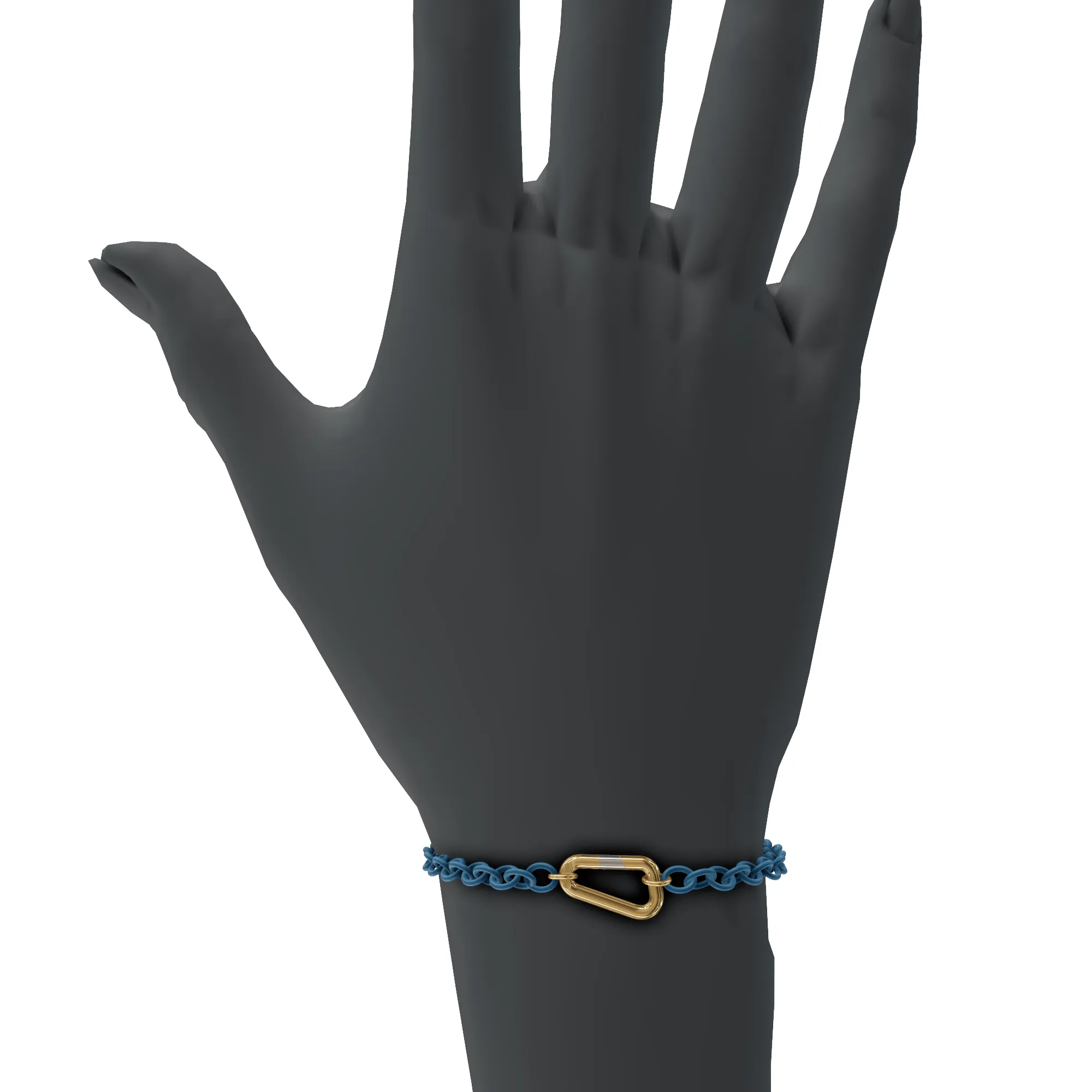 3.8mm Stainless Steel Aqua Blue Chain Hinge Bracelet