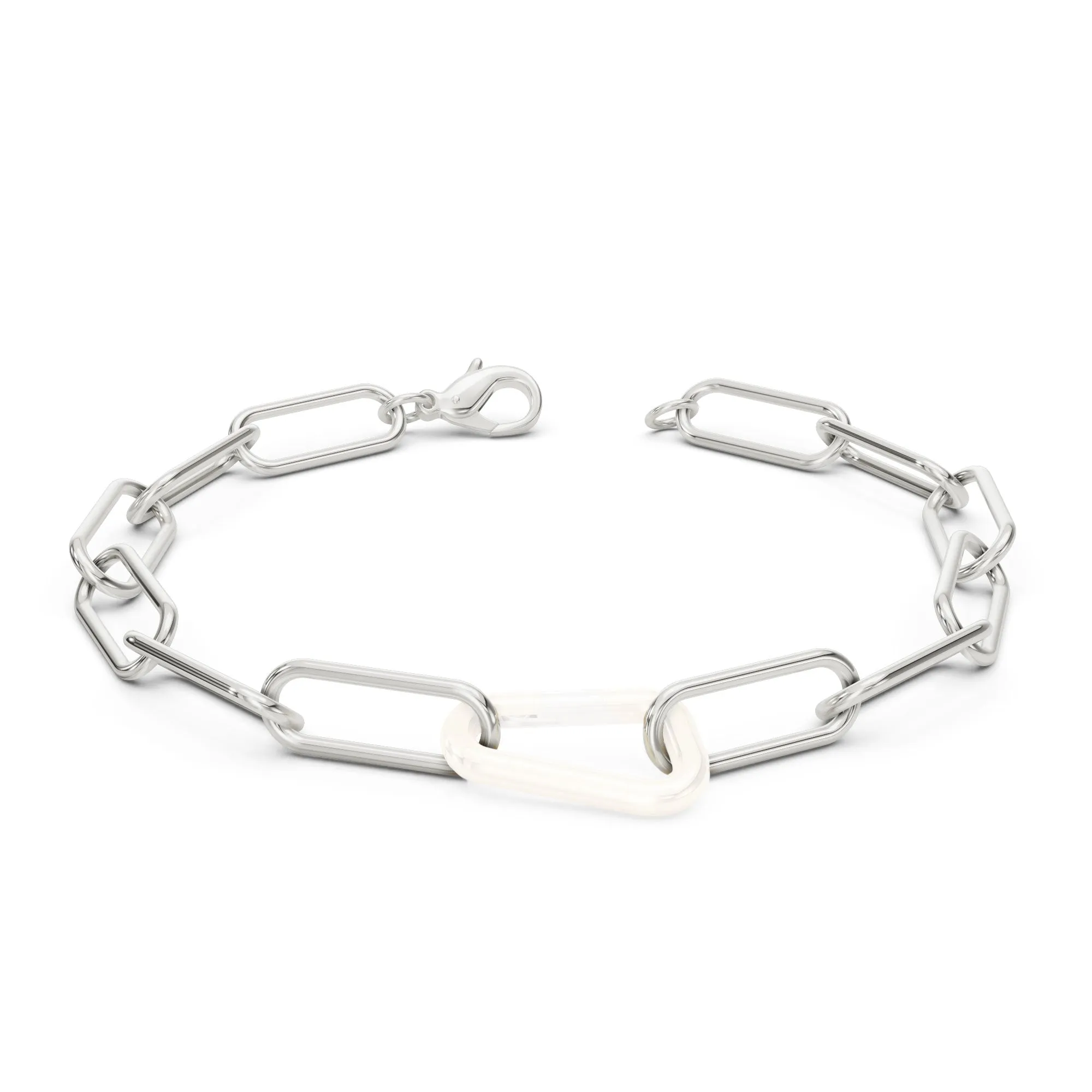 5.2mm Silver Link Chain Hinge Bracelet