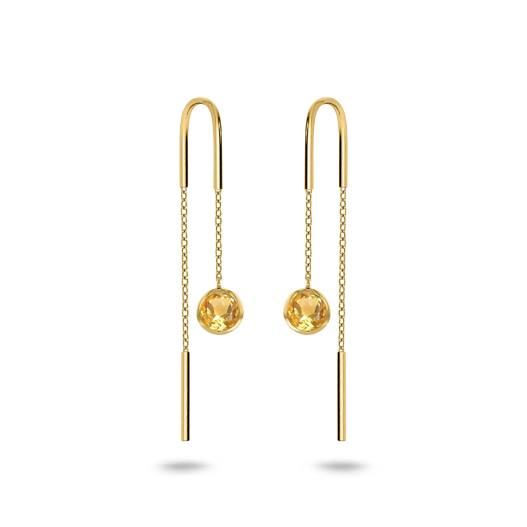 925 Silver earrings with 18k yellow gold plating and Citrine