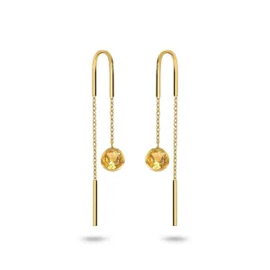 925 Silver earrings with 18k yellow gold plating and Citrine