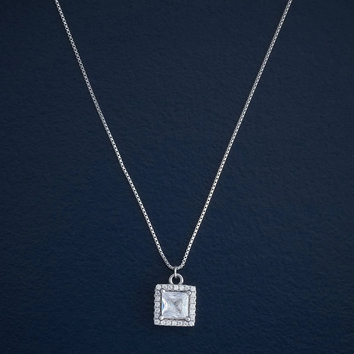 92.5 Silver Pendant with Chain and Earring Set 182942