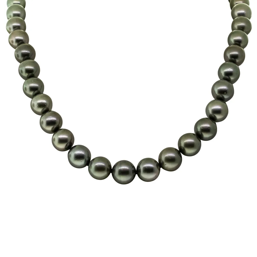 9ct White Gold Tahitian Black Pearl Strand