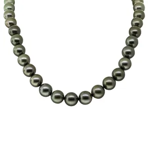 9ct White Gold Tahitian Black Pearl Strand