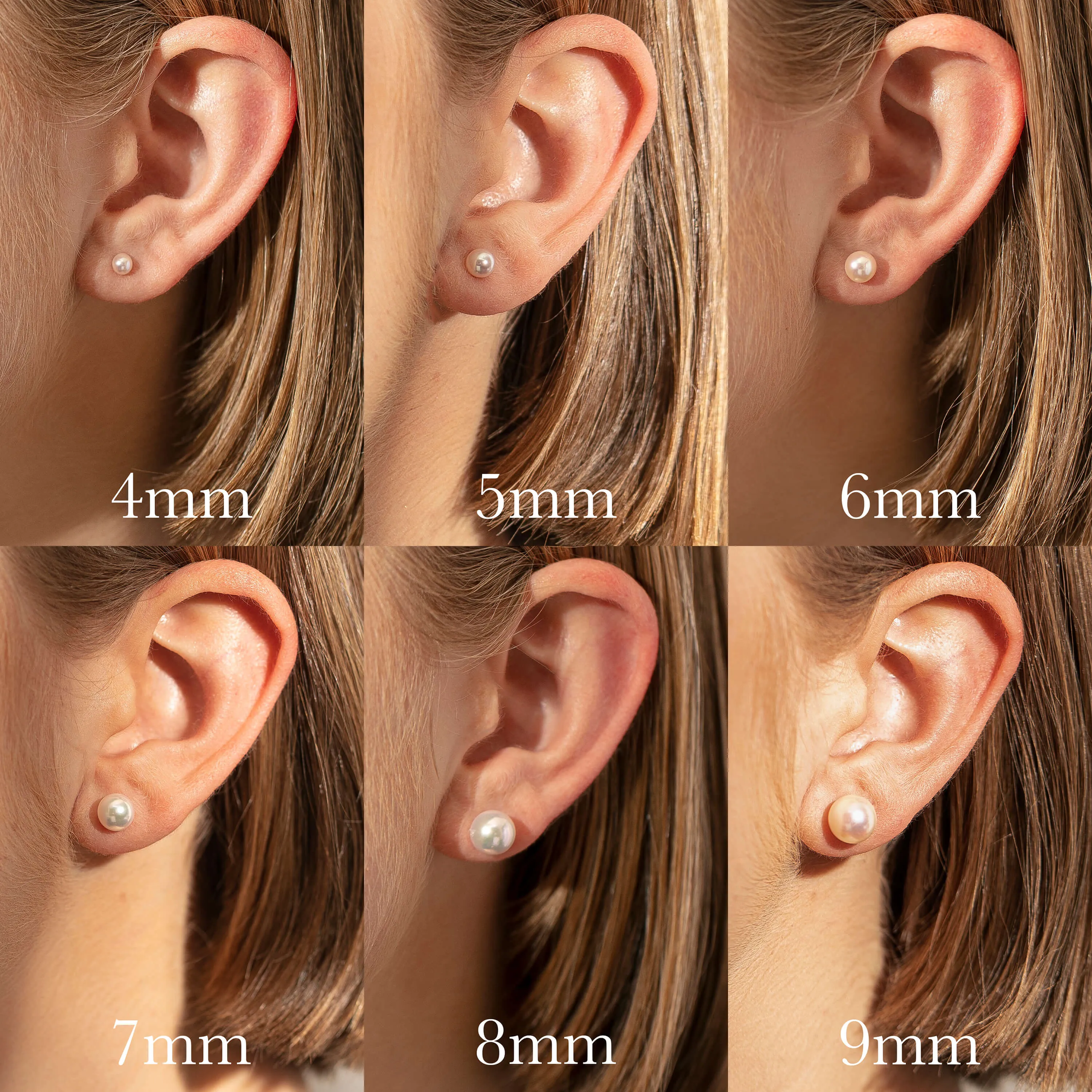 9ct Yellow Gold Akoya Pearl Studs - 4mm