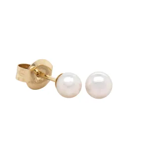 9ct Yellow Gold Akoya Pearl Studs - 4mm