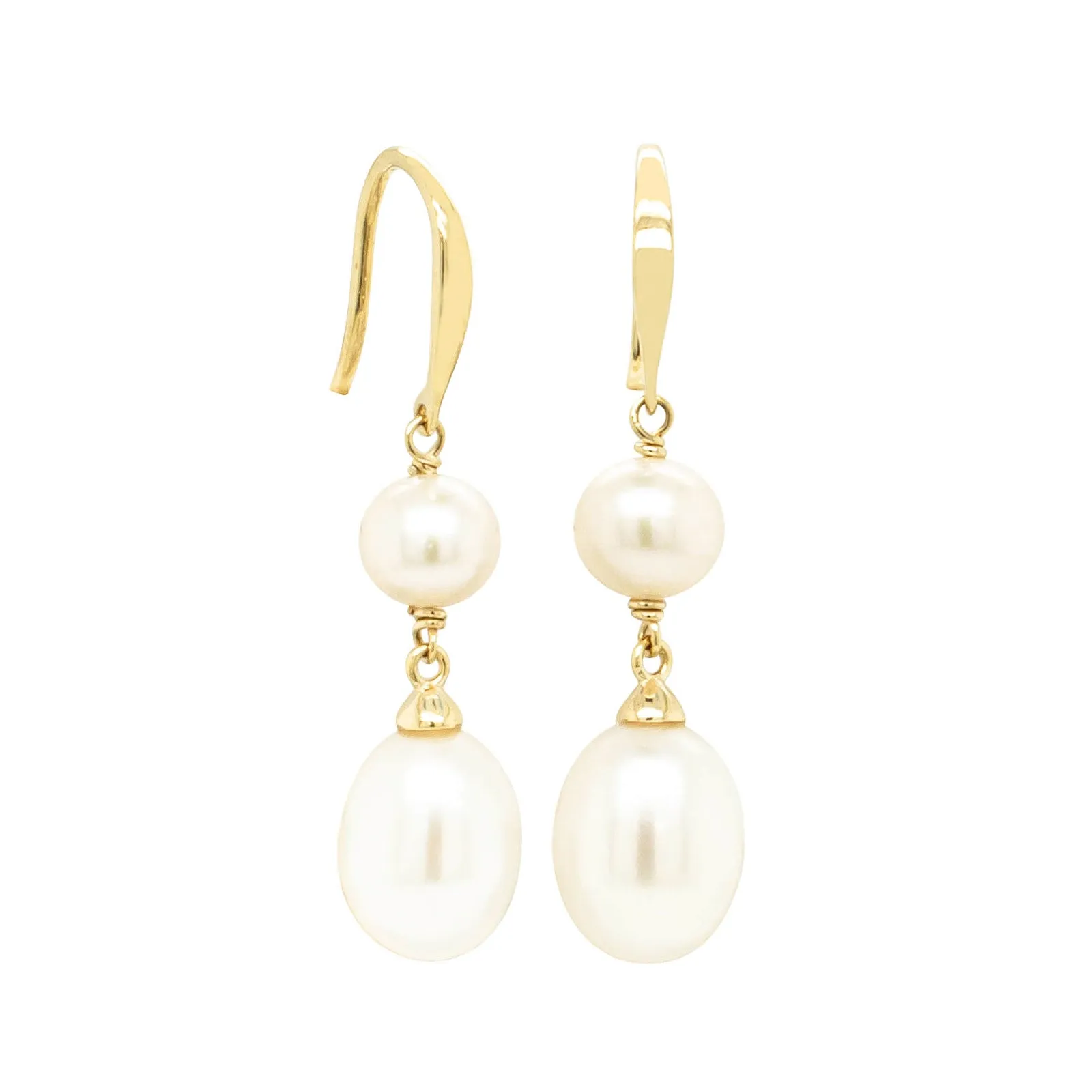 9ct Yellow Gold Freshwater Pearl Rosie Earrings