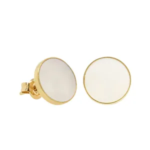 9ct Yellow Gold Mother Of Pearl Gaia Stud Earrings