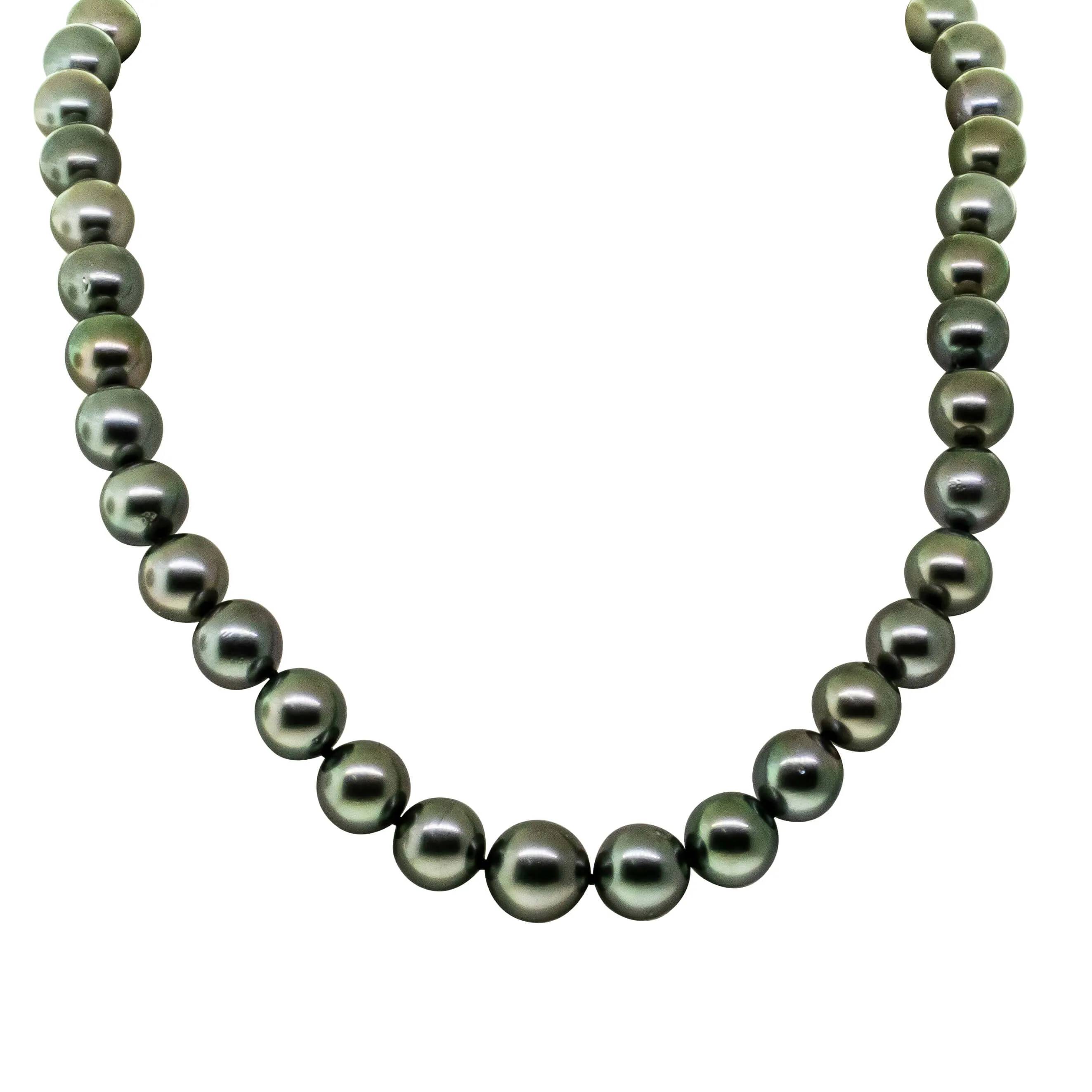 9ct Yellow Gold Tahitian Black Pearl Strand