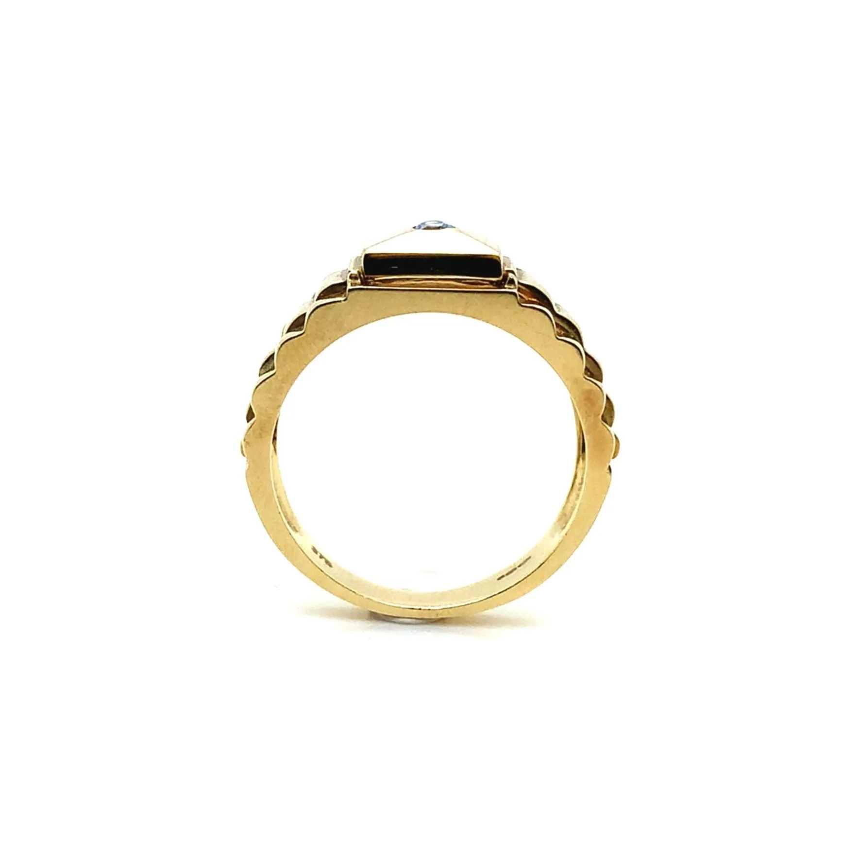 9K Yellow Gold Blue Topaz Signet Ring