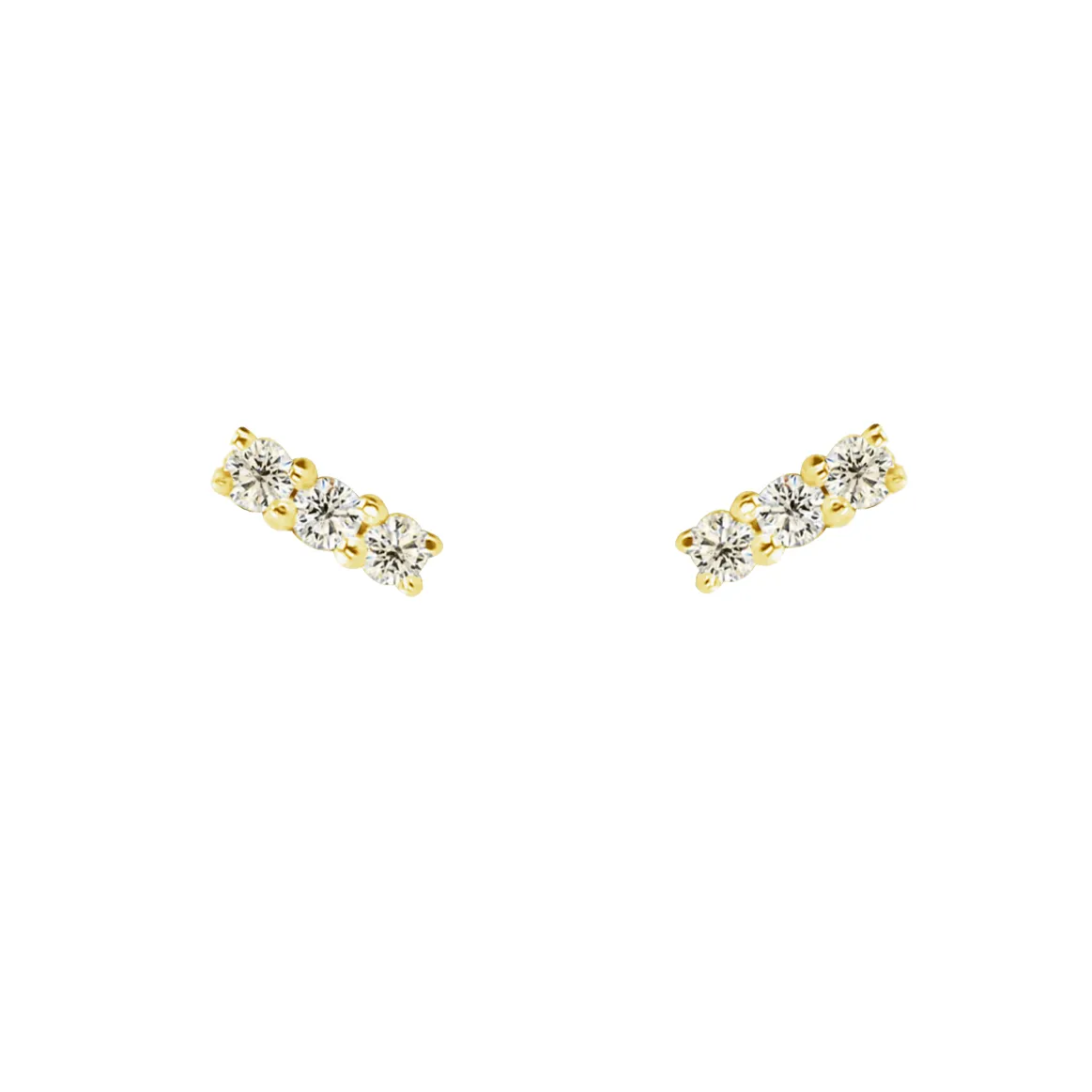 9k Yellow Gold Earrings Set with HSI Diamonds