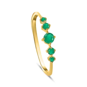 9k Yellow Gold Ring Set with Emerald