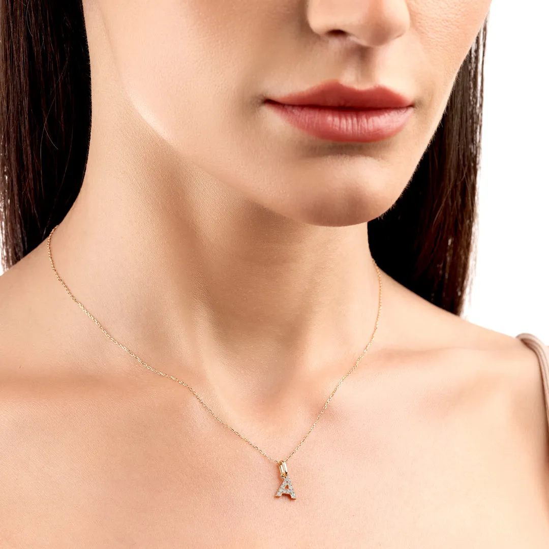 A Letter Pendant Yellow Gold