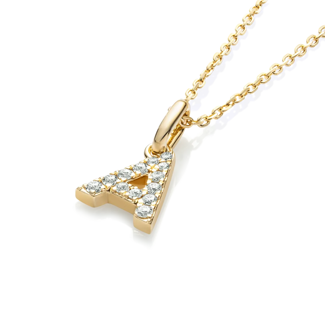 A Letter Pendant Yellow Gold