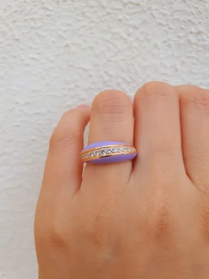 Adjustable Purple Sisi Ring in 925 Sterling Silver