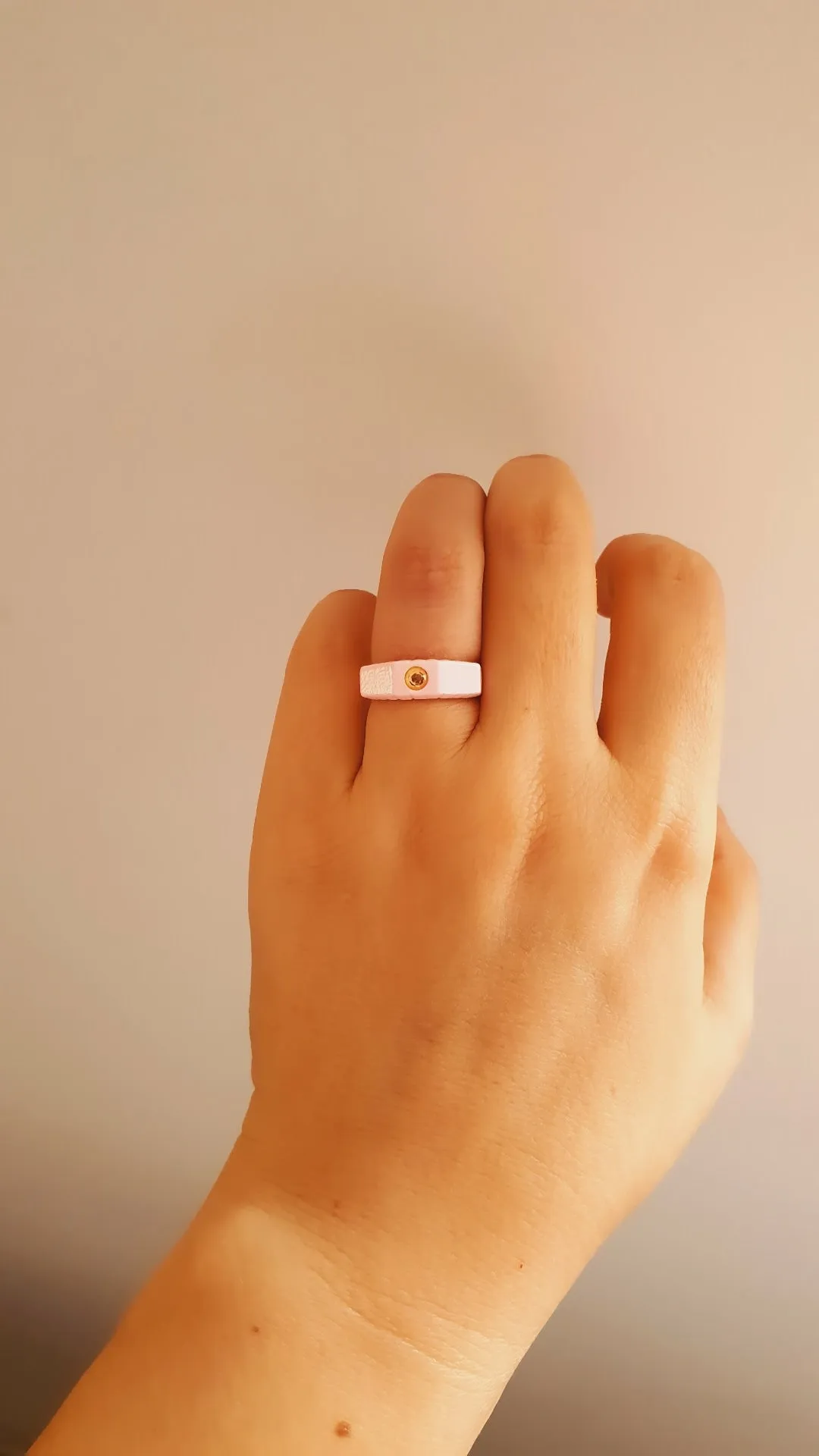 Adjustable Soft Pink Ola Ring in 925 Sterling Silver