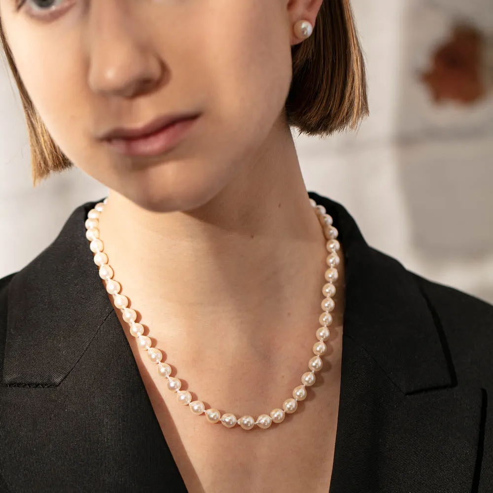 Akoya Pearl Necklace With 9ct White Gold Clasp